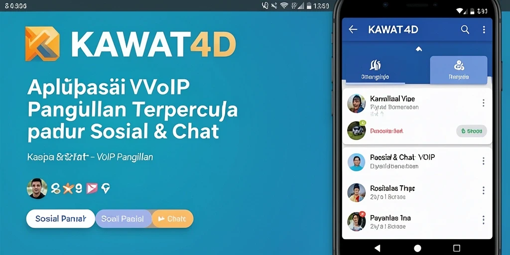 Antarmuka KAWAT4D yang menunjukkan panggilan VoIP yang jelas dan sederhana.