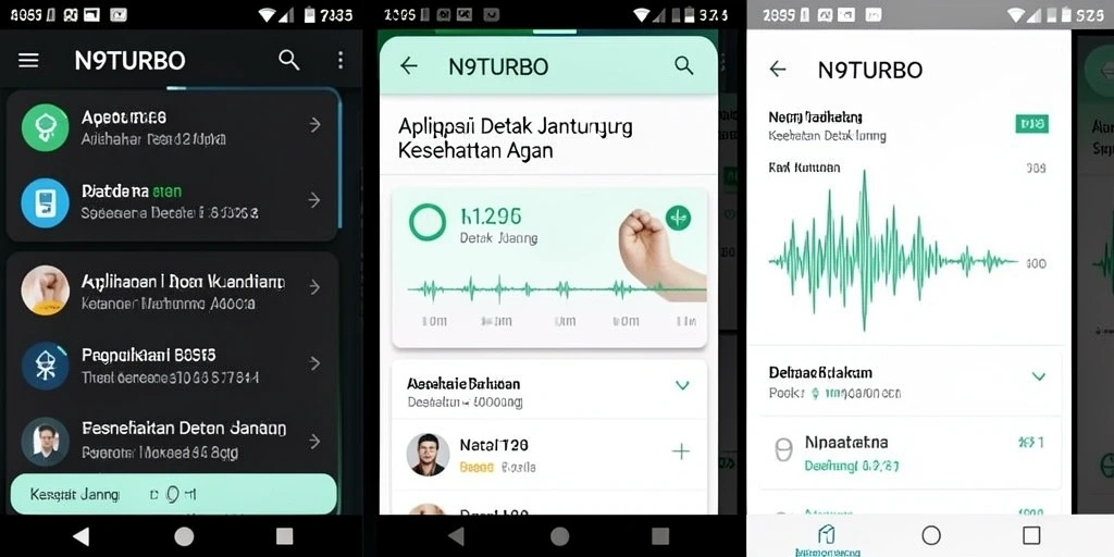 Tampilan antarmuka aplikasi N9TURBO yang elegan dan mudah dipahami.