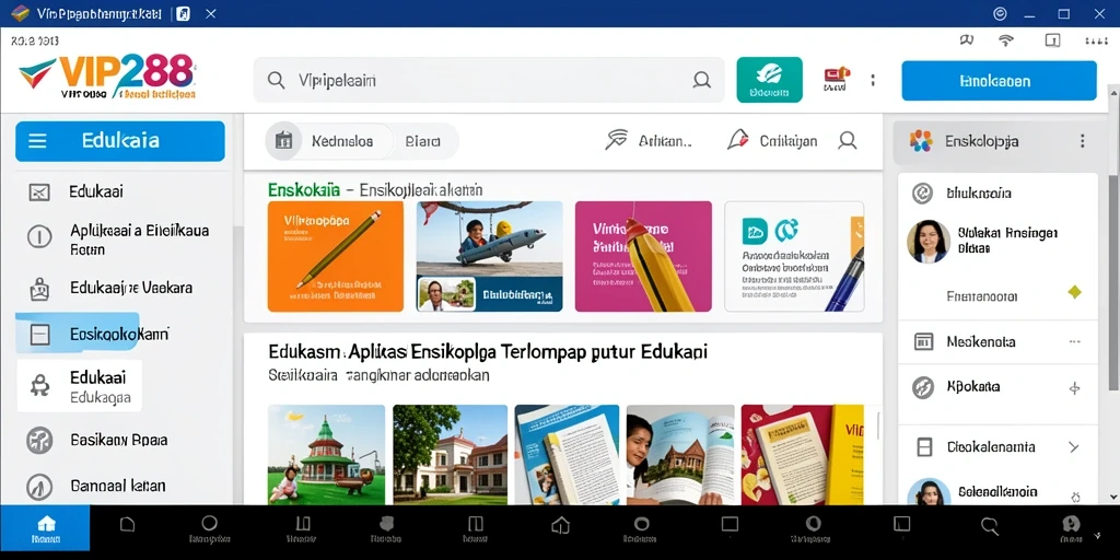 Tampilan antarmuka utama aplikasi VIP288 dengan navigasi mudah.