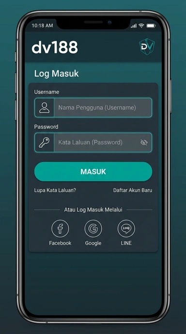 Tampilan halaman login dv188