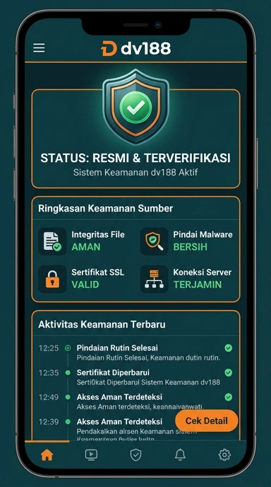 Tampilan kanal resmi dv188